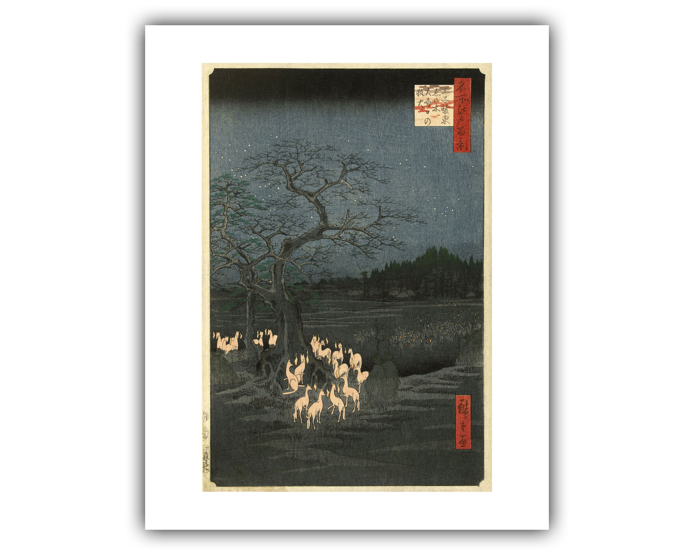 Utagawa Ando Hiroshige "New Year's Eve Foxfires at the