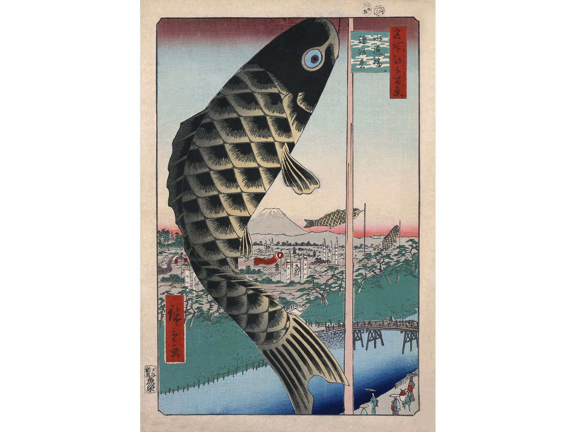 utagawa-ando-hiroshige-suido-bridge-and-surugadai-1857-the-ibis